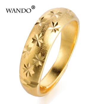 WANDO Aukso spalva vyrų ir moterų gėlės žiedas aukso žvaigždėtą euro monetos didmeninė Artimųjų Rytų Free Dydžio Žiedai R70