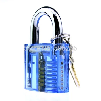 50MM Skaidrus Cutaway Vaizdas Praktikos lock pick Spynų Saugumo Mokymo Priemonė, Mėlyna