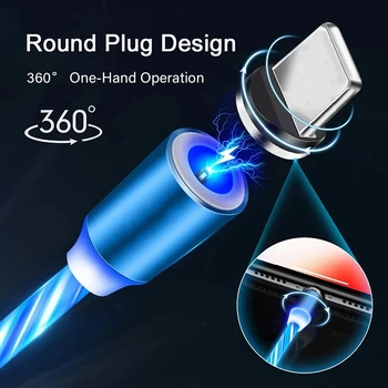 Magnetinio LED Teka USB Šviesus Kabelio 