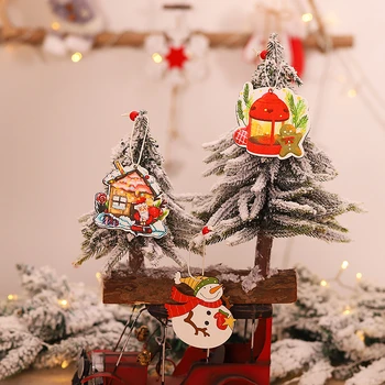 Medienos Santa Briedžių Sniego Pakabučiai Kalėdų Medžio Apdaila Kabantys Papuošalai Amatų Kalėdos Naujieji Metai Šalis Vestuvių Namų Dekoro 63272