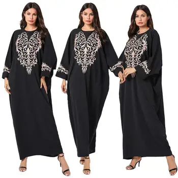 Mados Moterų Musulmonų Atsitiktinis Palaidų Abaja Maxi Suknelė Malda Kaftan Islamo Jilbab Vintage Drabužius Dubajus Ponios Siuvinėjimo, Drabužių