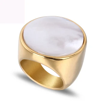 Didmeninė Baudos Juvelyrikos Gamykla shell žiedai, papuošalai, titano plienas, mados žiedas, padengtą aukso spalvos žiedas moterims, nemokamas pristatymas