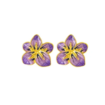 Violetinės gėlės kūrybos moterų populiarus mados Valentino dienos dovanos mažų šviežių ir subtilus, juvelyriniai dirbiniai didmeninė