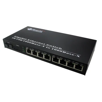 Pluošto Jungiklis Pluošto Ethernet switch SM 1310/1550nm 20KM SC media converter 8 ethernet