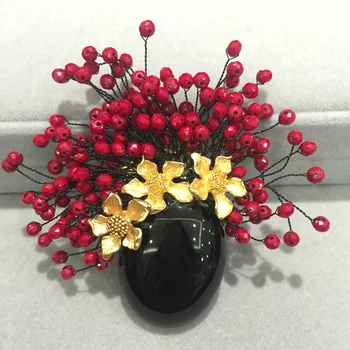 Romantiška Natūralus onikso sagė & pendant red crystal mados moterų papuošalai nemokamas pristatymas pusbrangių akmenų sagė