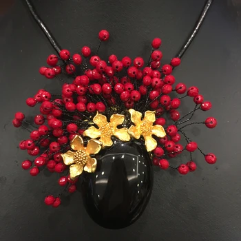 Romantiška Natūralus onikso sagė & pendant red crystal mados moterų papuošalai nemokamas pristatymas pusbrangių akmenų sagė