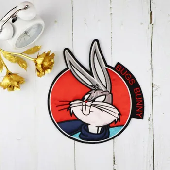 Bugs Bunny Didelis Pleistras Triušis Siuvinėtos Aplikacijos Mados Drabužių Apdailos Siūti ant Pleistro 