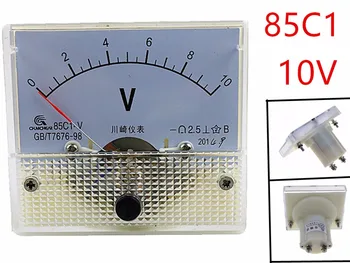 1PCS 85C1 10V Analoginės Įtampos Adata Skydelis Metrų Voltmeter