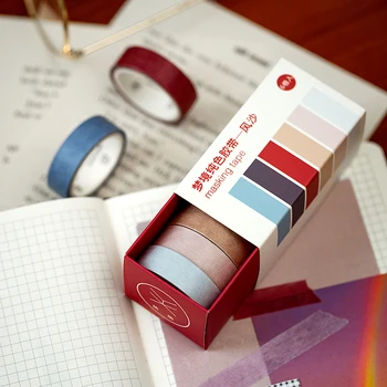 6pcs Fantastinių Svajonių Knygos washi Tape Rinkinys 10mm Įvairių spalvų Lipnios maskavimo Juostos 
