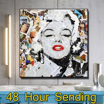 Drobė, tapyba už kambarį Monroe Hepburn Filmų Žvaigždė Dainininkė, Plakatai, Paveikslas Hoom Dekoro Sienos Meno tapybos