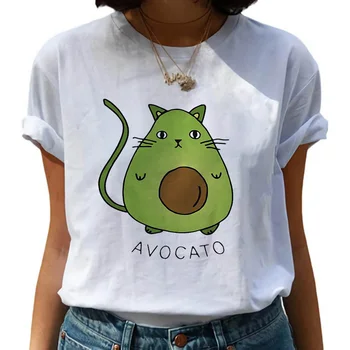 Avokado Veganų moteriški marškinėliai Kawaii Harajuku Grafinis marškinėliai trumpomis Rankovėmis Mielas 90s T-shirt Mados Grunge Viršuje Tee Moteris