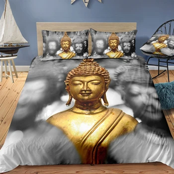 Yi chu xin 3D Buda patalynės komplektas prabangių antklode padengti nustatyti karalienė šalikas rinkiniai, king size lova rinkinys