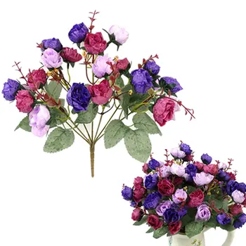 21 Vadovai Elegantiškas, Gražus Europos Dirbtinių Rožių Modeliavimas Šilko Gėlių Puokštė Namų Dec Šalis Vestuvių Decal