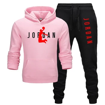 Žiemos karšto pardavimo aukštos klasės prekės ženklo vyriški sportiniai vilnos hoodie vyrų kostiumas mados atsitiktinis hip-hop ' o drabužių 2-piece set Jordanija