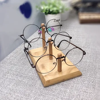 Medžio masyvo akinius, ekrano rėmelis bambuko akinius parduotuvėje stalčiuko ekranas dekoratyvinis rekvizitai papuošalai accessoriesholder