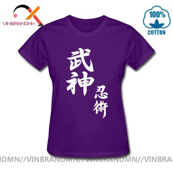 Spausdinti Japonija Japonijos Samurajų Marškinėliai moteris Shotokan Karatė Bujinkan Dojo Pro Wrestling Shinobi T-shirt Viršūnes Ninjutsu Kanji Tees