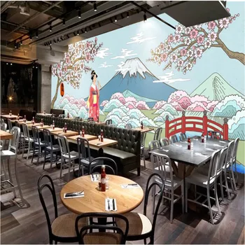 Rankomis dažyti HD Japonų Stiliaus Virtuvė, Suši Restoranas, Pramonės ir Dekoro, Sienų Tapetai, 3D Simbolių Kraštovaizdžio Sienos Popieriaus 3D