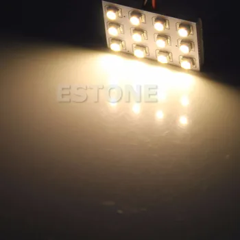 12 3528 SMD LED Šiltai Balta Lempos Lemputė Kambario Interjeras Dome 
