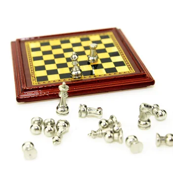 1:12 Masto Miniatiūriniai Lėlių Derliaus Modeliavimas Mini Šachmatų Koja Modelis Dekoras