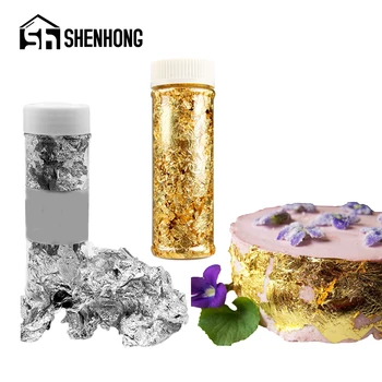 SHENHONG Šokoladas Minkštas Aukso Folija, Dekoravimo Priemonės, Sidabro Dribsnių Dekoravimo Mousse Cake Desertas, Ledai Vestuvių Pyragai