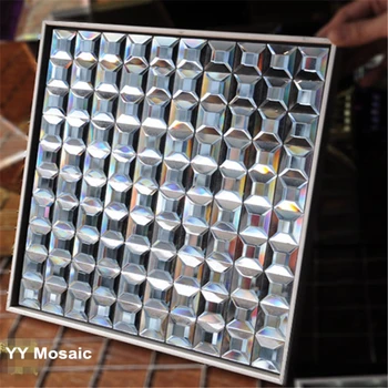 5 Beveled Kraštai Pilka Diamond Veidrodinės Mozaikos Plytelės Vonios Salonas Rodyti Kabineto Salė Juosmens 3D Sienų Lipduko