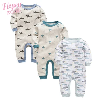 Honeyzone naujas gimęs kūdikis drabužių Medvilnės 3 6 9 12 Mėnesių roupa de bebe visą rankovės baby girl pižama vaikams berniukas rompers