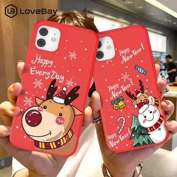 Lovebay Silikono Kalėdų Telefono dėklas Skirtas iPhone 11 Pro X XR XS Max 8 7 6 6s Plius 5 5s SE 2020 Santa Claus Briedžių Gyvūnų Minkštas Viršelis