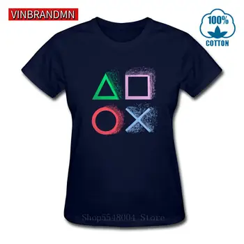 Retro Splash PS žaidėjus marškinėliai Xbox Žaidimą Stotis, T-shirt streetwear Tees Derliaus PS1 PS2 PS3, PS4 PS5 Moterų Žaidimų Drabužiai