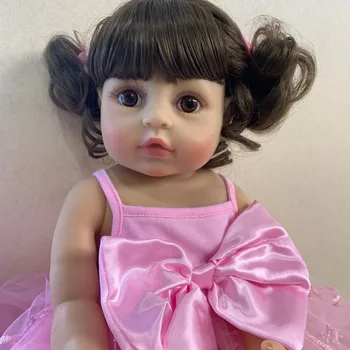 Reborn Baby Lėlės 55CM full body Minkšto Silikono Naujagimių saldus Mergaičių bebe atgimsta realista bonecas