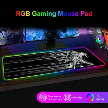 LED RGB Apšvietimas Žemėlapio Sniego Liūtas Šviesos Modelis Desktop Gaming Mouse Pad Pagalvėlė