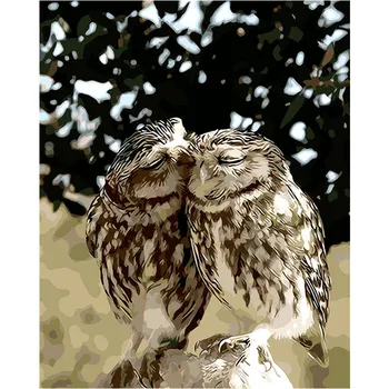 Du paukščiai Aliejaus Tapybai nuotrauką Pagal Numerius meilės tapyba už kambarį, Skaitmeninės Nuotraukos 