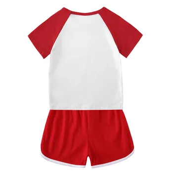 2020 m. vaikų vasaros suknelė naujas ponis trumparankoviai kostiumas vaikų trumparankoviai marškinėliai + šortai, medvilnės sporto dviejų dalių kostiumas