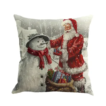 Kalėdų Pagalvėlė Padengti Spausdinti Pagalvės užvalkalą Linų Sofa Automobilių Pagalvėlė Padengti Namų Dekoro cojines papuošalai pagalvės užvalkalą NAUJŲ @X