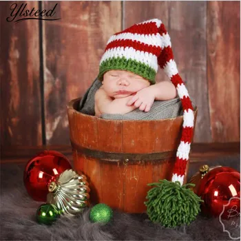 3M-6M Naujagimių Fotografijos Rekvizitai Nėrimo Berniuko Juostele Skrybėlę Ilga Uodega Kalėdų Skrybėlę Nuotraukų Fotografavimo Kūdikių Komplektai