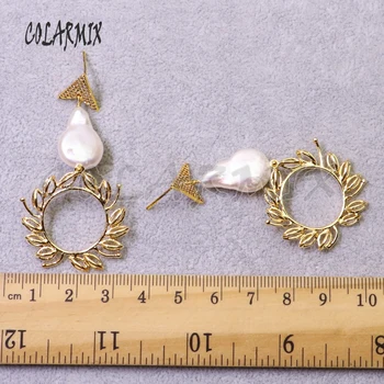 5 Poros Mados perlų auskarai, perlų karoliukai papuošalai geometrinis brangenybės moterims aksesuarai dovanos perlų papuošalai auskarai 6227