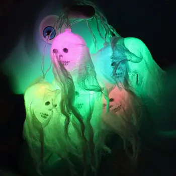 Karšto Helovinas Šalis 2m LED Spalvinga Šviesos Cosplay Šalies Kaukolės Formos Juokinga Asmenybė String Žibintai