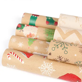 Vyniojamasis Popierius Kalėdų Žalia Apdaila Amatų Popieriaus Dovana Wrap Artware Pakavimo Pakuotės Popieriaus Kraft Popieriaus 50*70cm