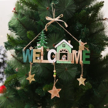 Kalėdų Sveiki Ženklai Medinių Amatų Kabinti Ornamentu Namų Durų, Langų Sienos Kalėdų Eglutės Puošimas