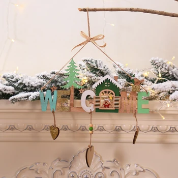 Kalėdų Sveiki Ženklai Medinių Amatų Kabinti Ornamentu Namų Durų, Langų Sienos Kalėdų Eglutės Puošimas