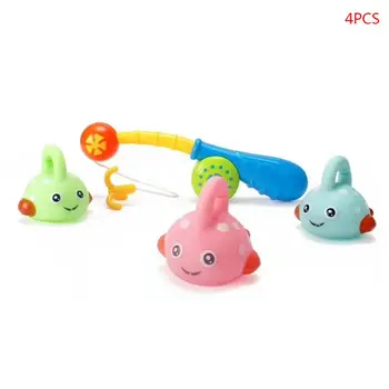 4Pcs/set Kūdikių Vonios Žaislas Vaikams Plastikinių Vandens Žvejybos Žaislas Žiupsnelis Vandens Purškimo Kablys naujas