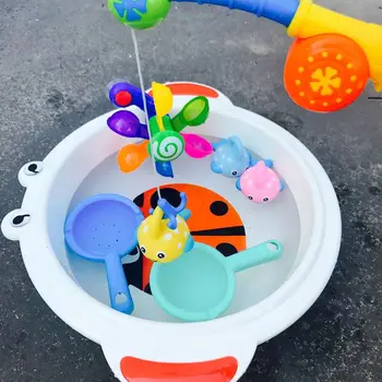 4Pcs/set Kūdikių Vonios Žaislas Vaikams Plastikinių Vandens Žvejybos Žaislas Žiupsnelis Vandens Purškimo Kablys naujas