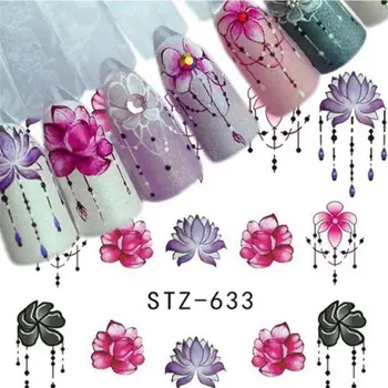 5Sheets 3D Mados Nagai Manikiūro Meno, Lipdukai Gėlių Dizaino Vandens Perdavimo Lipdukai Nagams Grožio Patarimai Moterims, Merginos
