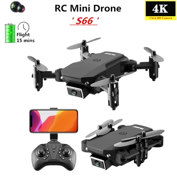 S66 RC Mini Drone 4K HD Kamera, WIFI FPV Sulankstomas Nuotolinio Valdymo Quadcopter Aukščio Laikyti Skrydžio Sraigtasparniu Dron Žaislas Vaikams