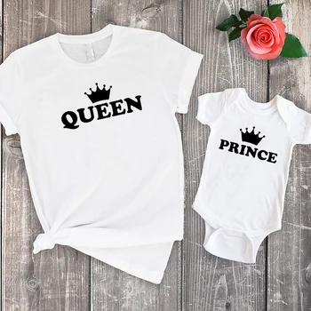 Karalius Ir Karalienė, Princas Marškinėliai 2020 Spausdinti Atitikimo Šeimos Marškinėliai Šeimos Atitikimo Marškinėliai Boho Kūdikių Drabužiai Mama Big Sister