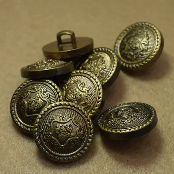 2VNT Metaliniai Mygtukai Drabužių Lydinio, Aukso spalvos Vintage Švarkelis, Striukė Mygtukus 