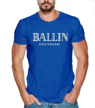 Nauja Vasaros Mados vyriški Drabužiai, O-Kaklo Ballin Amsterdamo Grafinis Unisex marškinėliai Vyrams trumpomis Rankovėmis Marškinėliai Cool Medvilnės Marškinėliai