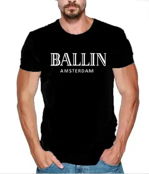 Nauja Vasaros Mados vyriški Drabužiai, O-Kaklo Ballin Amsterdamo Grafinis Unisex marškinėliai Vyrams trumpomis Rankovėmis Marškinėliai Cool Medvilnės Marškinėliai