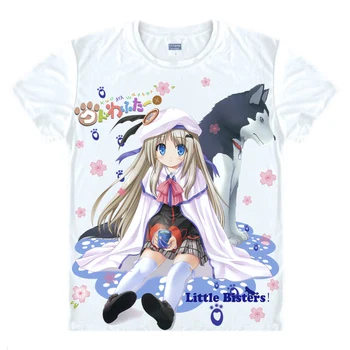 Coolprint Anime Marškinėliai Little Busters! T-Marškinėliai Multi-stiliaus trumpomis Rankovėmis labai griežti Tokido Riki Naoe Cosplay Motivs Hentai Marškinėliai