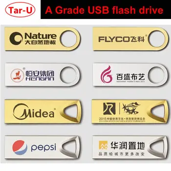 Nemokama logo graviruotas:50pcs 32GB USB pendrive klasės kokybės realias galimybes metalo usb 