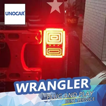 UNOCAR Optikos už Wrangler Užpakaliniai Žibintai 2007-2018 Wrangler LED Uodegos Šviesos diodų (LED Galinis Žibintas DRL, Stabdžių Parkas Signalas